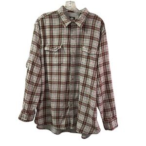 Men's Timberland Plaid Flannel Heavyweight Long Sleeve Button Up Size XL
